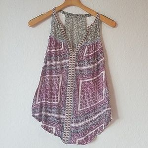 Anthropologie Bohemian Chic Printed Racerback Top